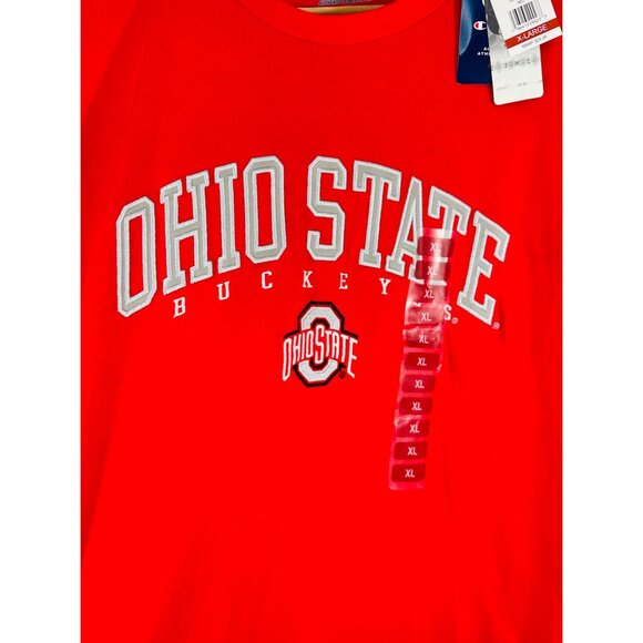 Ohio State Buckeyes Champion Red T-Shirt XL Embroidered Logo OSU Bucks OH New - Picture 2 of 8
